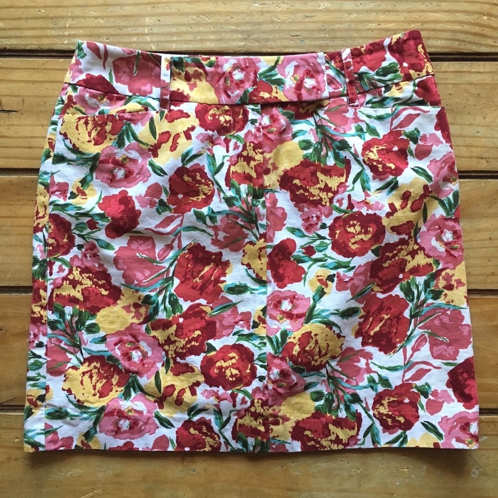 LOFT Floral Skirt 4